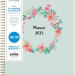 Blue Sky 2022 Weekly & Monthly Planner, 8.5" x 11", Frosted Flexible Cover, Wirebound, Laurel (135842)